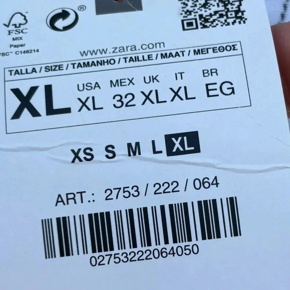 Zara Womens Bloggers Favorite Casual Stripes Linen Trouser Pants White Size XL - Picture 9 of 14